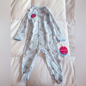 NWT magnetic me blue zebra onesie 3-6 months